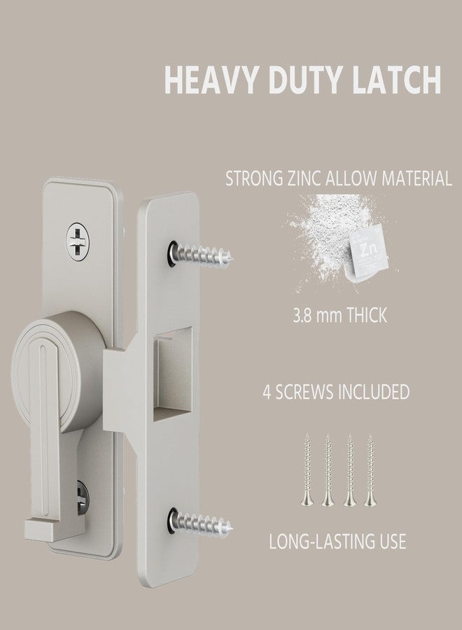RETRIN 90 Degree Barn Door Lock Latch - Zinc Alloy Privacy Lock, Cannot Be Opened from Outside - Easy Install with Screws - for Bathroom, Garage, Bedroom, Cabinet, Barn (Nickel) - Image 3